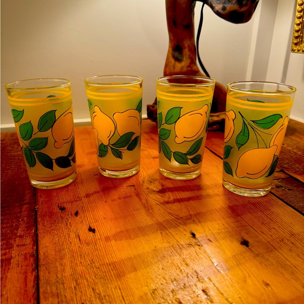 KIG Indonesia lemonade glasses. Frosted lemonade glasses. Set of 4.